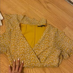 Beautiful yellow dress with small white flowers